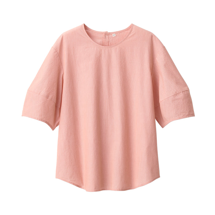 Blusa Muji Cool Touch Broadcloth Short Sleeve Striped Mujer Rosas | OO6K0C28C