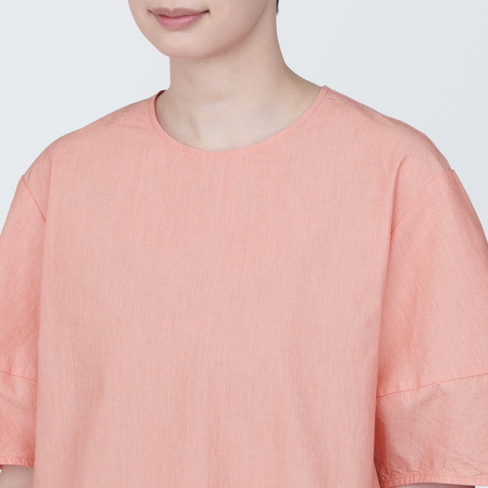 Blusa Muji Cool Touch Broadcloth Short Sleeve Striped Mujer Rosas | OO6K0C28C