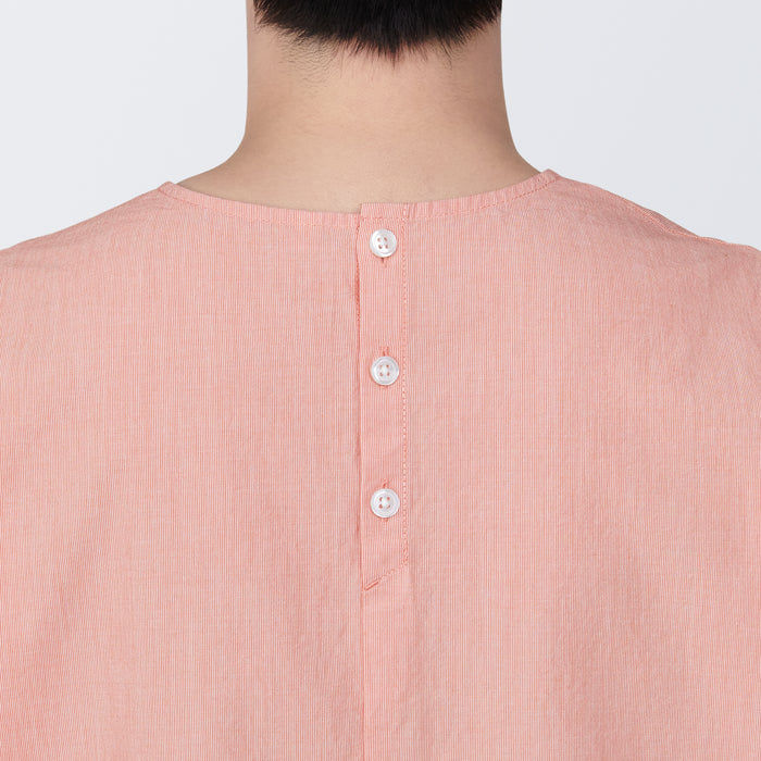 Blusa Muji Cool Touch Broadcloth Short Sleeve Striped Mujer Rosas | OO6K0C28C