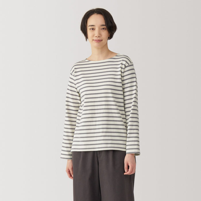 Camiseta Muji Heavy Weight Boat Neck Long Sleeve Mujer Blancos | BN5X2I90P