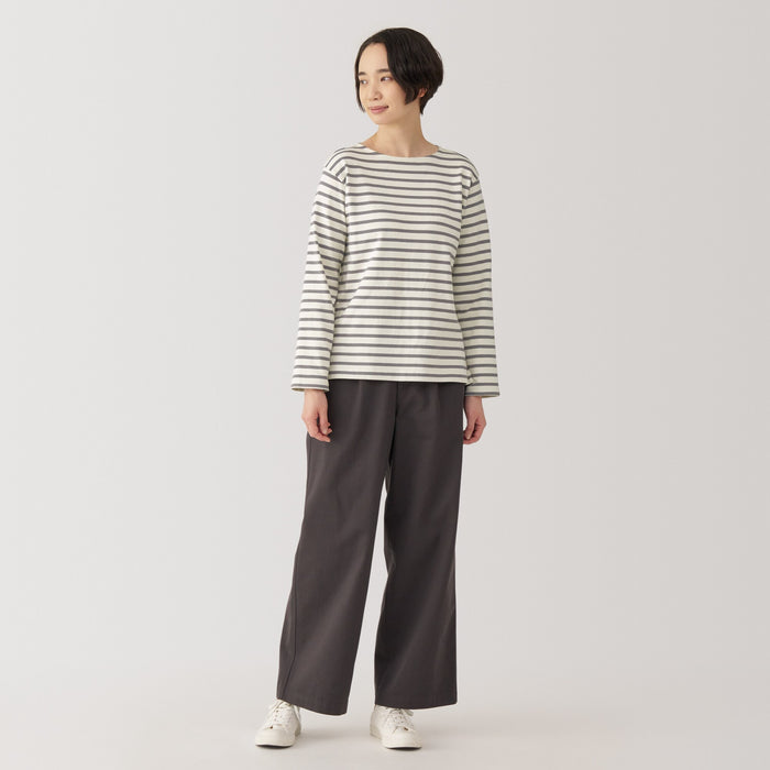 Camiseta Muji Heavy Weight Boat Neck Long Sleeve Mujer Blancos | BN5X2I90P