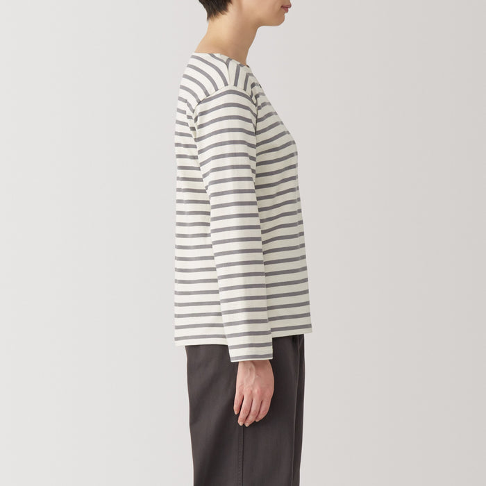 Camiseta Muji Heavy Weight Boat Neck Long Sleeve Mujer Blancos | BN5X2I90P