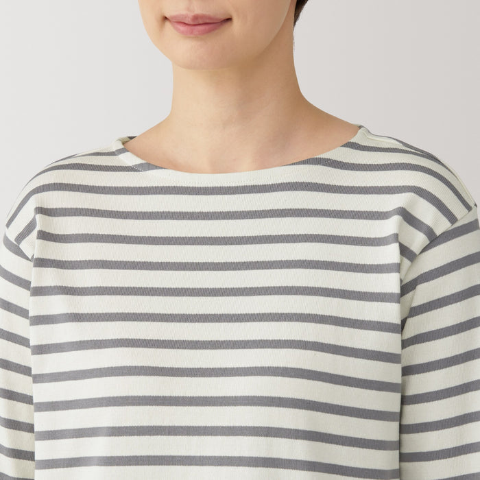 Camiseta Muji Heavy Weight Boat Neck Long Sleeve Mujer Blancos | BN5X2I90P