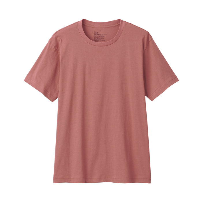 Camiseta Muji Washed Jersey Crew Neck Short Sleeve Hombre Rosas | HL7F9J66W