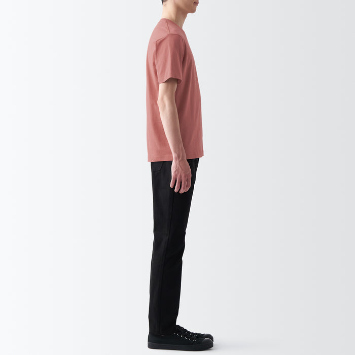 Camiseta Muji Washed Jersey Crew Neck Short Sleeve Hombre Rosas | HL7F9J66W