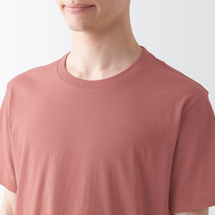 Camiseta Muji Washed Jersey Crew Neck Short Sleeve Hombre Rosas | HL7F9J66W