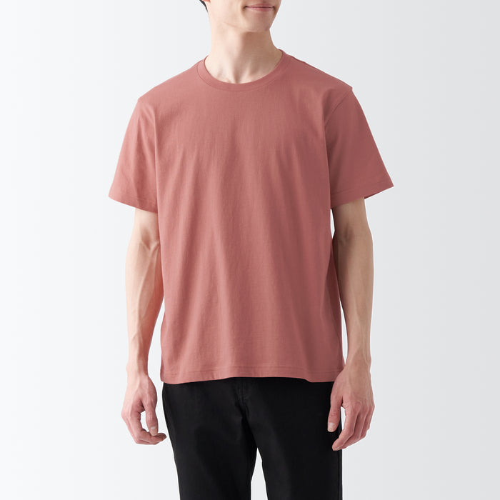 Camiseta Muji Washed Jersey Crew Neck Short Sleeve Hombre Rosas | HL7F9J66W