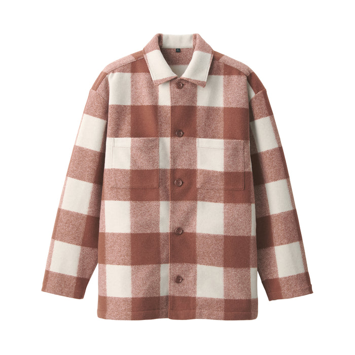 Chamarras Muji Brushed Stretch Checkered Shirt Hombre Rojos | LE7P2I31V