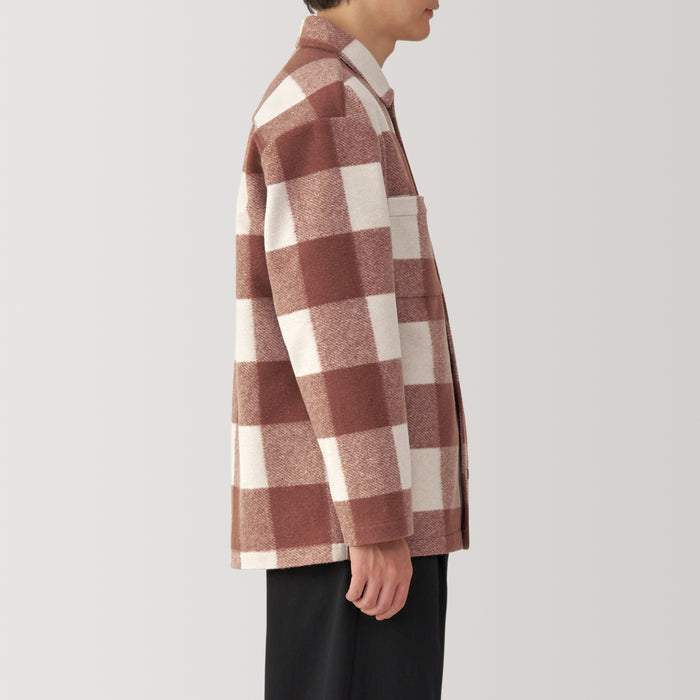 Chamarras Muji Brushed Stretch Checkered Shirt Hombre Rojos | LE7P2I31V