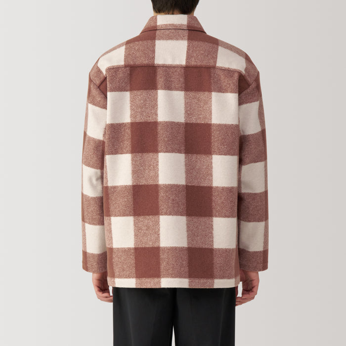 Chamarras Muji Brushed Stretch Checkered Shirt Hombre Rojos | LE7P2I31V