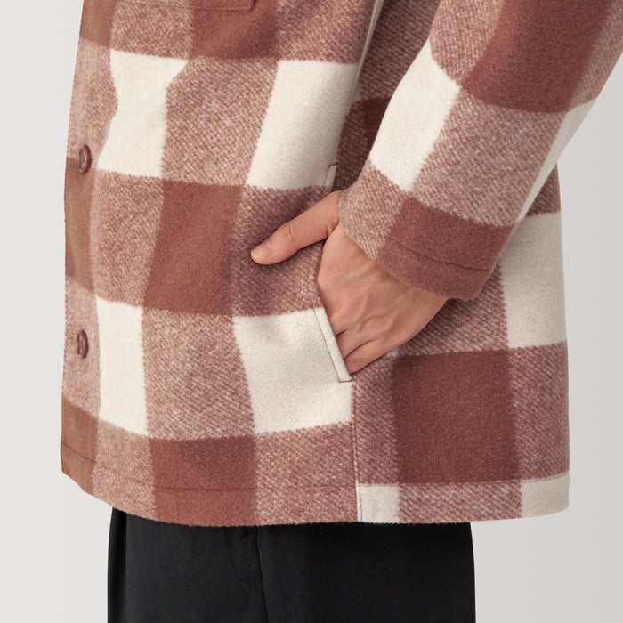 Chamarras Muji Brushed Stretch Checkered Shirt Hombre Rojos | LE7P2I31V