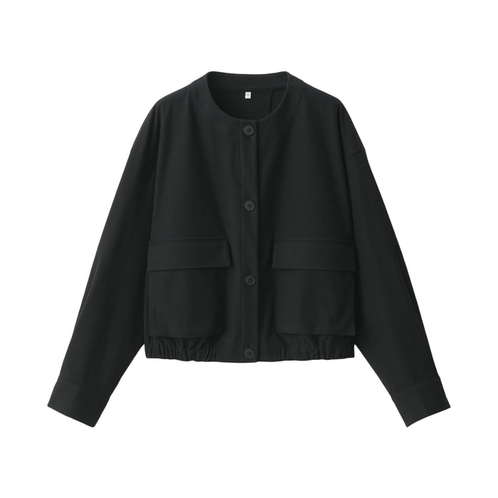 Chamarras Muji Stretch Brushed Cardigan Mujer Negros | VQ4E8L91W