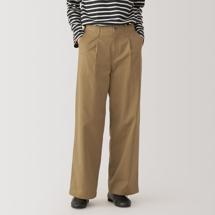 Pantalon Muji WoSlub Yarn Chino Darted Wide Hombre Marrom | FR2P0E49Y