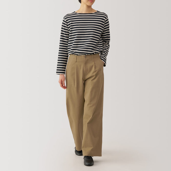 Pantalon Muji WoSlub Yarn Chino Darted Wide Hombre Marrom | FR2P0E49Y