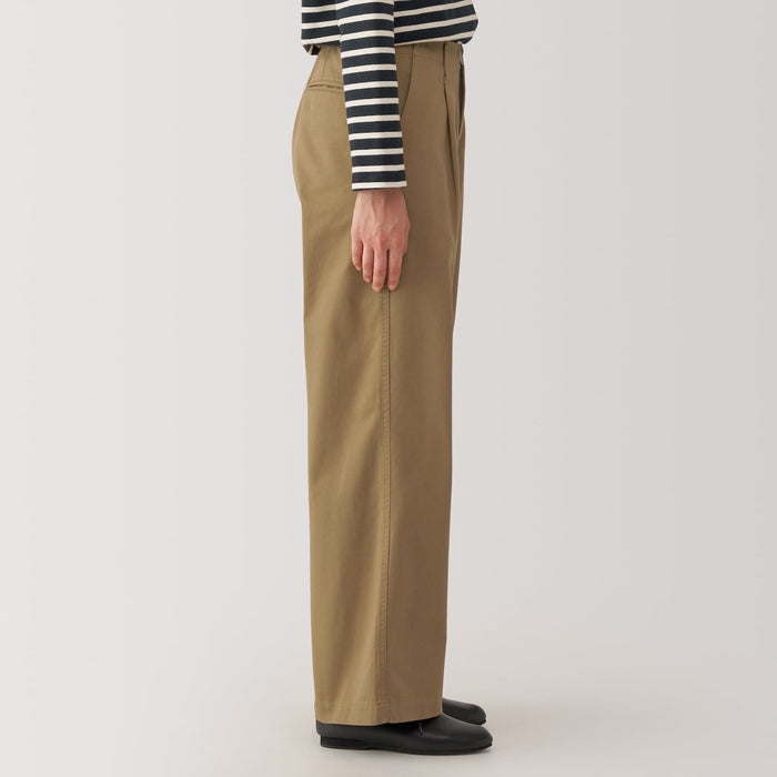 Pantalon Muji WoSlub Yarn Chino Darted Wide Hombre Marrom | FR2P0E49Y