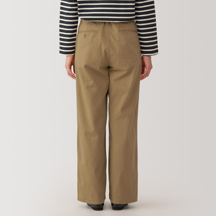 Pantalon Muji WoSlub Yarn Chino Darted Wide Hombre Marrom | FR2P0E49Y