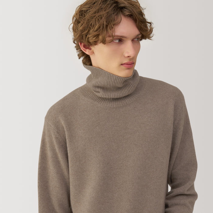 Suéteres Muji Labo Natural Cashmere Turtleneck Hombre Marrom | GZ4G3B99L