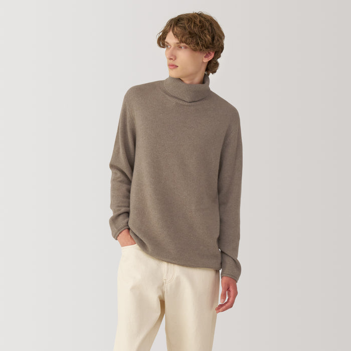 Suéteres Muji Labo Natural Cashmere Turtleneck Hombre Marrom | GZ4G3B99L